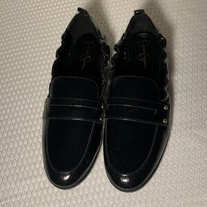 Jessica Simpson Black Patent Loafers Size 8